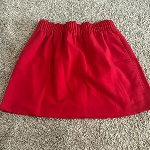 Red J. Crew elastic waist skirt size 6